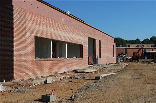 Side of new entrance 