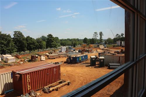 Behind the school 